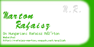 marton rafaisz business card
